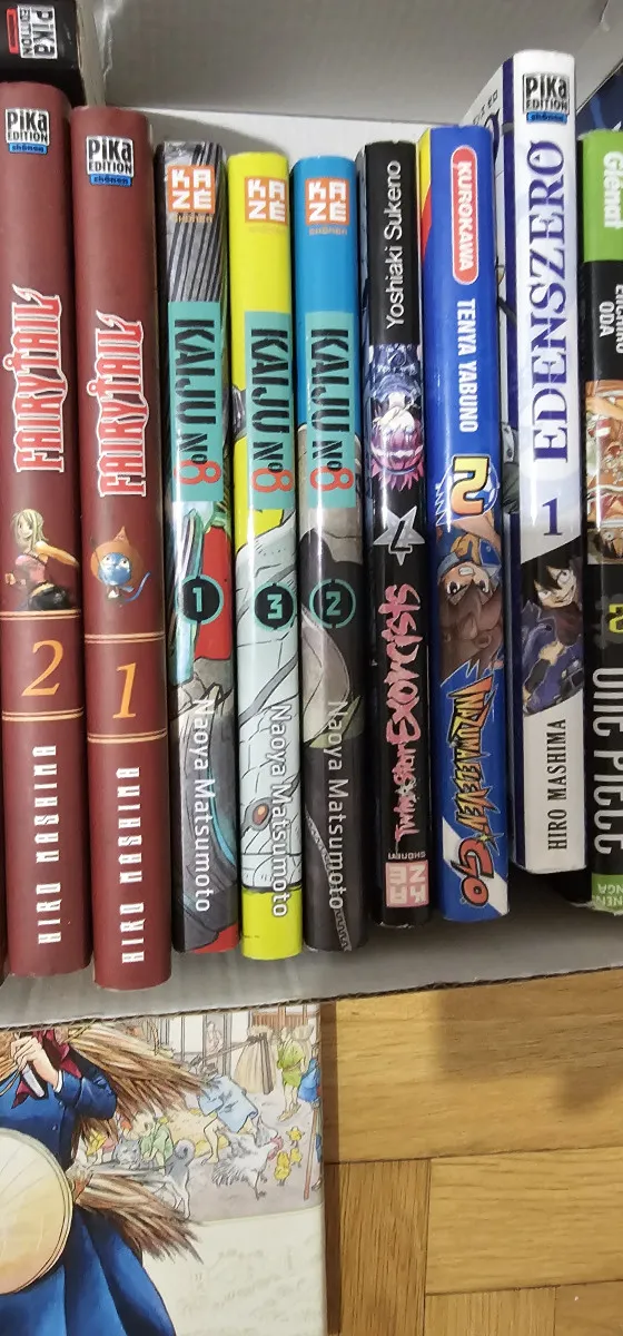 Lot de 26 mangas – Naruto, One Piece, L’Attaque des Titans, Fairy Tail, Kaiju, Instinct