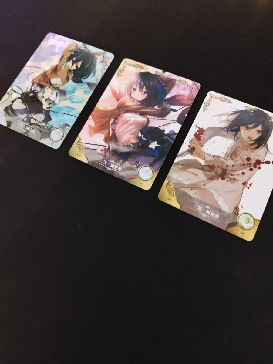 Lot 3 cartes L’Attaque des Titans – Goddess Story (Mikasa 1 SR + 2 R)