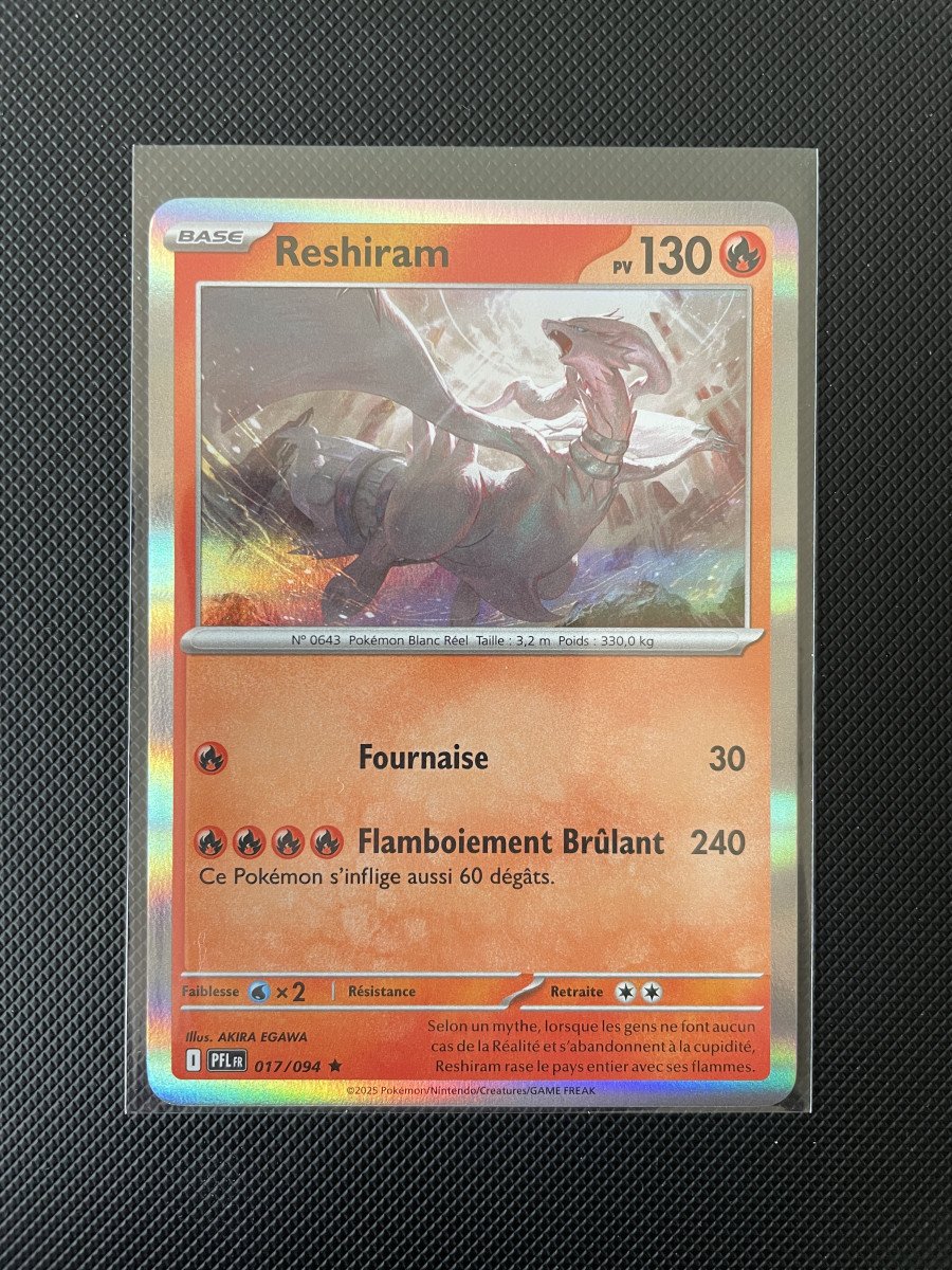 Carte Pokémon - RESHIRAM 017/094 - Holo - Flammes Fantasmagoriques