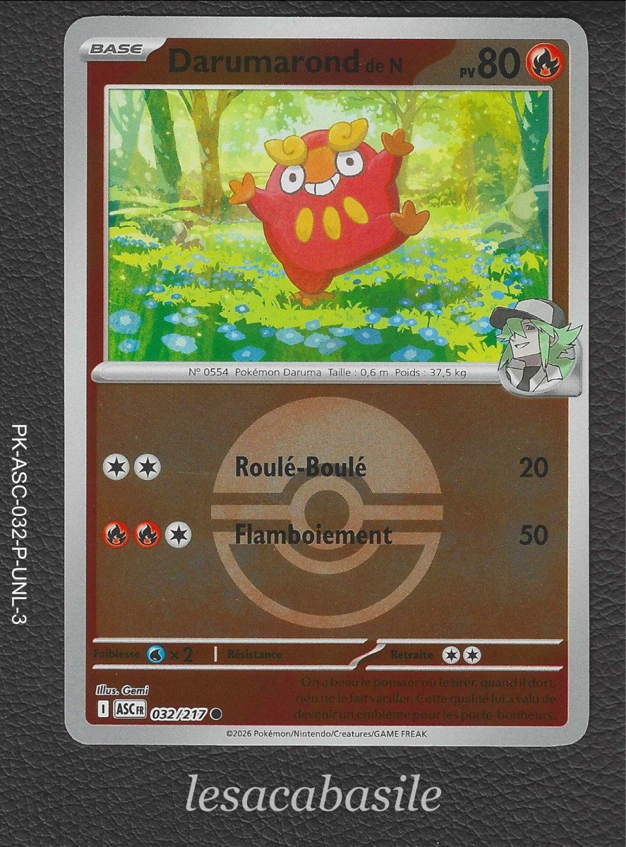 Darumarond de N 032/217 reverse Pokeball - ME2.5 - Héros Transcendants (2026)
