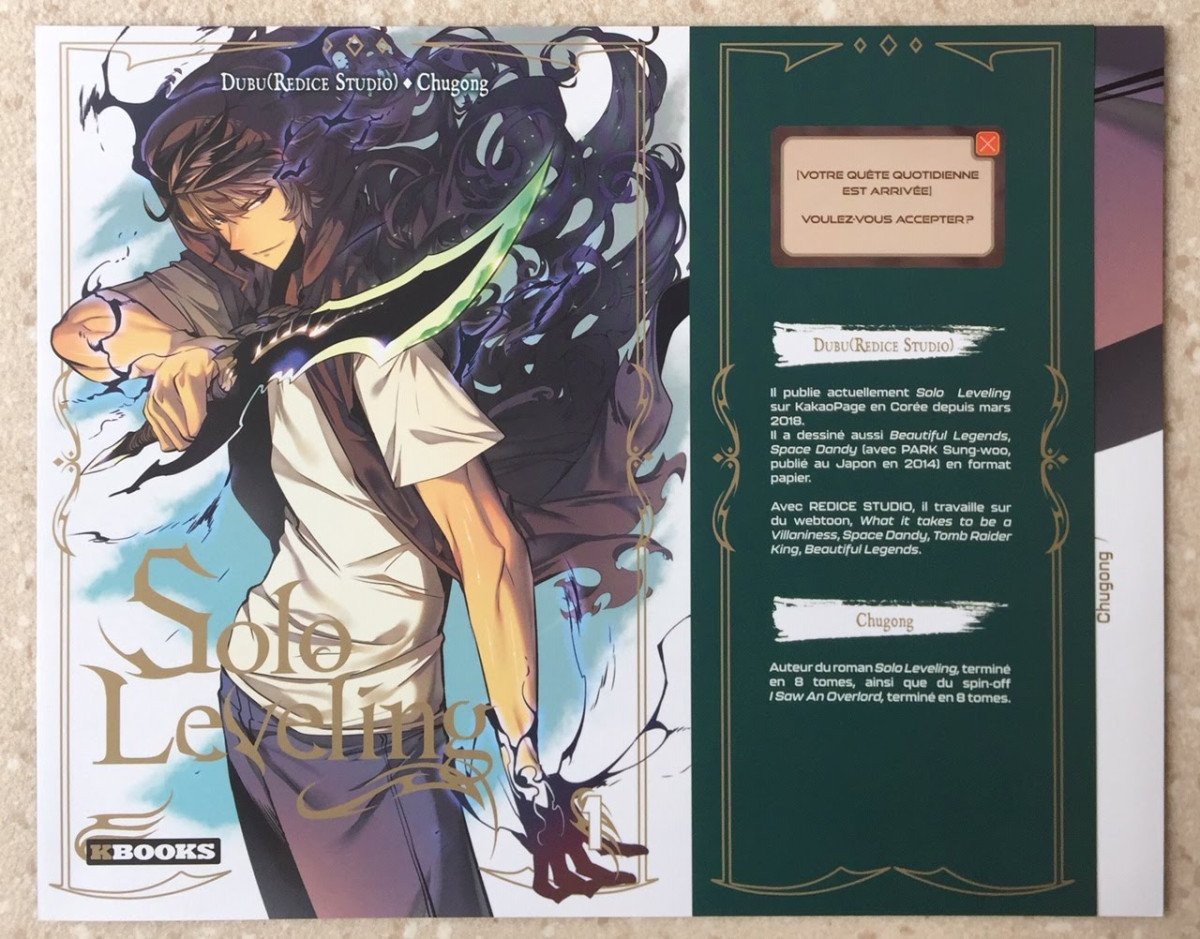 Goodies Manga Shonen Solo Leveling Jaquette Alternative Exclusivité Fnac Collection Kbooks