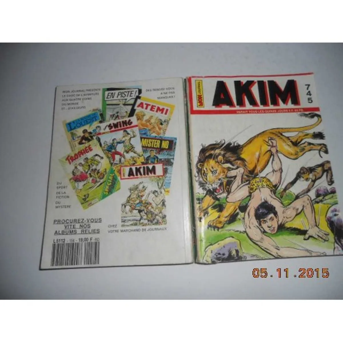 Akim Album Relier Recueil N°156 Avec Le N° 745/746/747/748 Mon Journal 08/1990