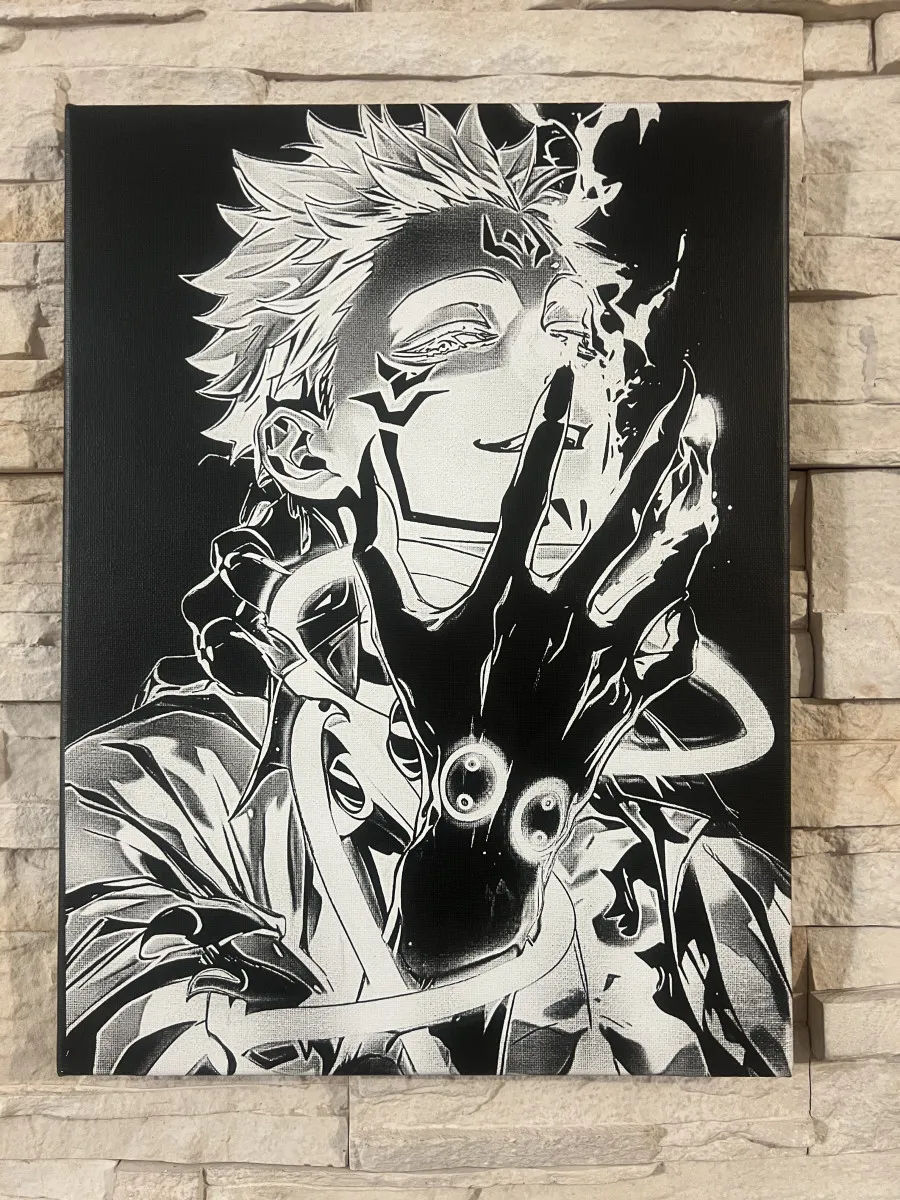 Tableau toile Sukuna de Jujutsu Kaisen