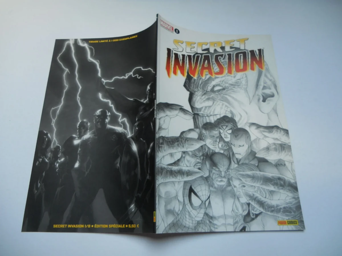 Marvel Comics N° 1 : Secret Invasion Variant Noir & Blanc Limitee A 1000 Ex Marvel Panini 02/2009 TBE C6