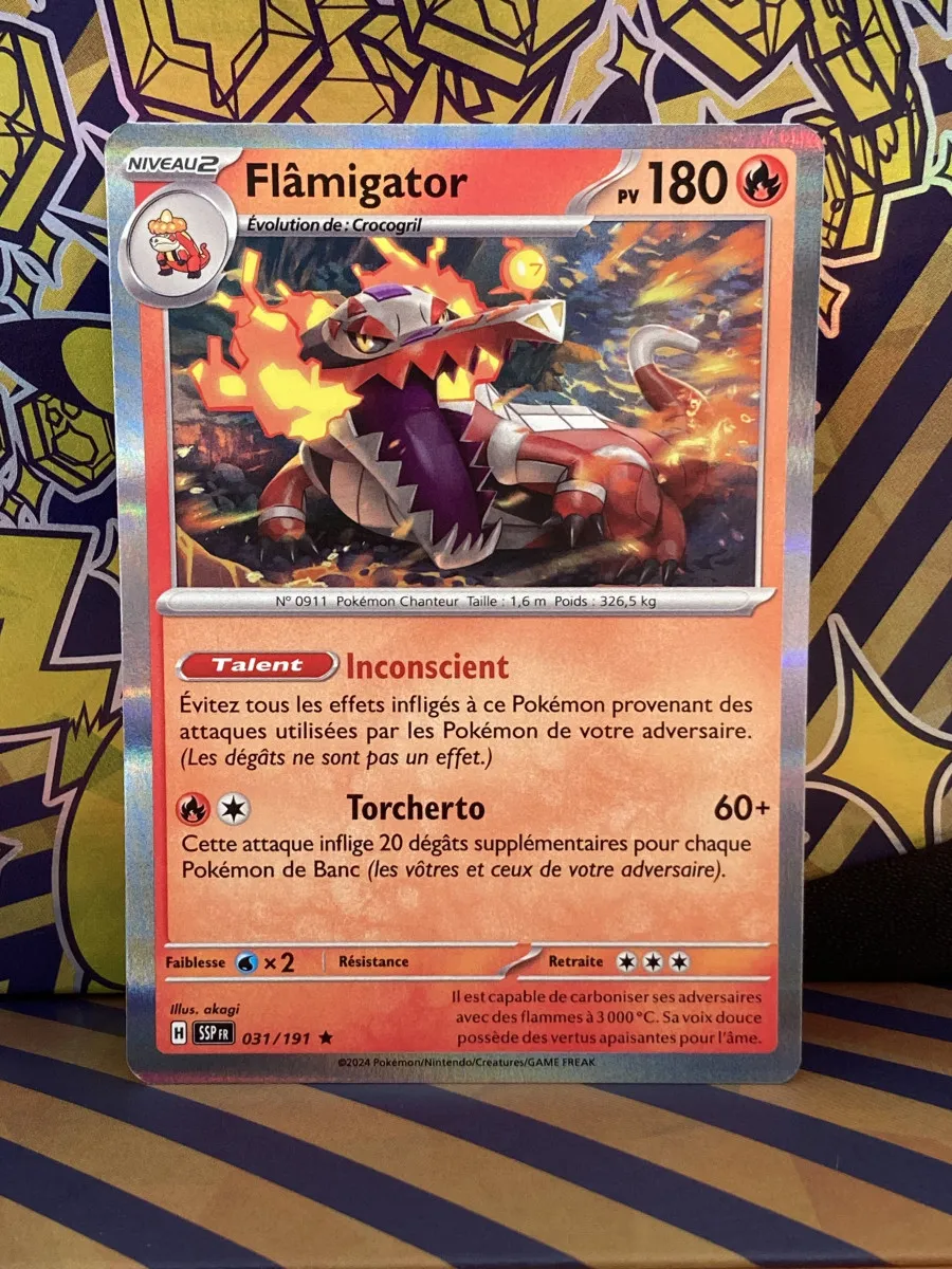 Flâmigator 031/191 (SSP Fr) Rare Pokémon Etincelles Déferlantes