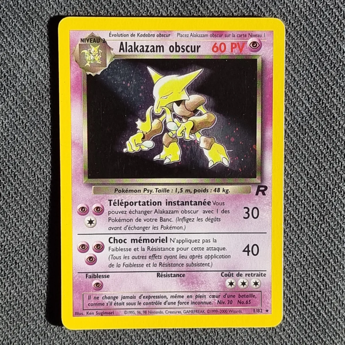 Carte pokemon Alakazam obscur Holo 1/82 - Team Rocket (2001)