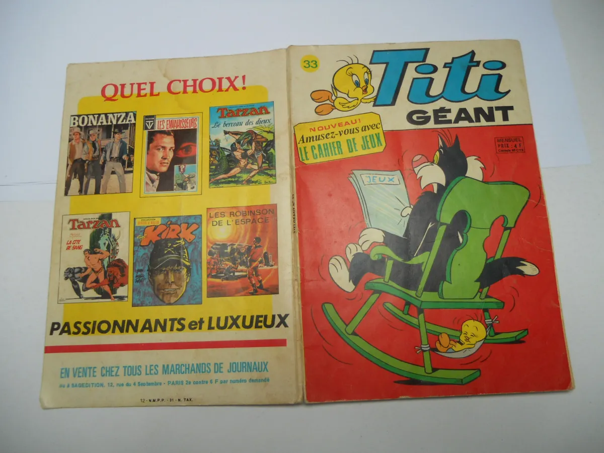 Titi Geant N° 58 Avec Au Centre Une Toise Pour Mesurer Tes Amis Et Toi 1976