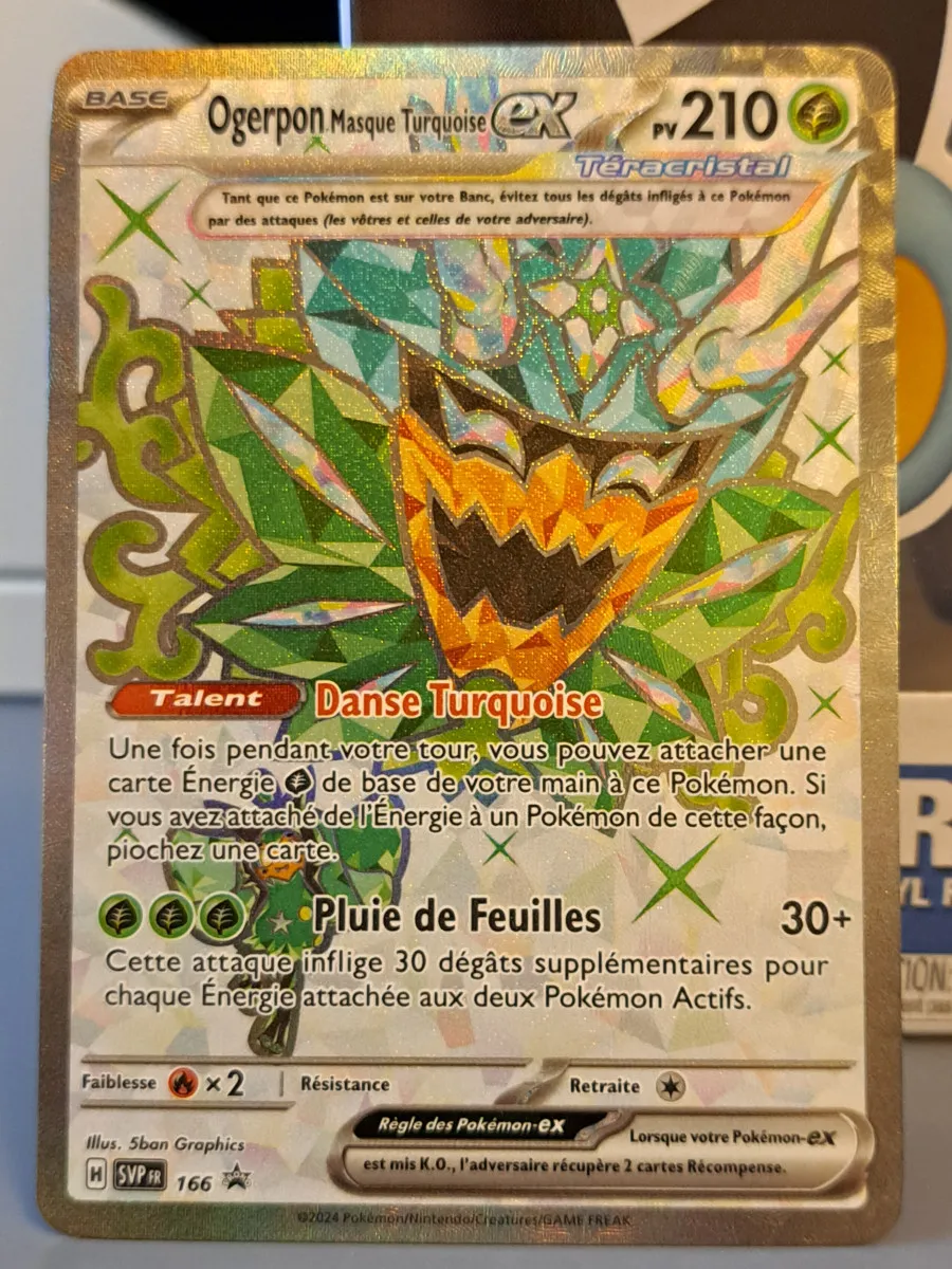 Carte Pokémon Ogerpon Masque Turquoise EX 166