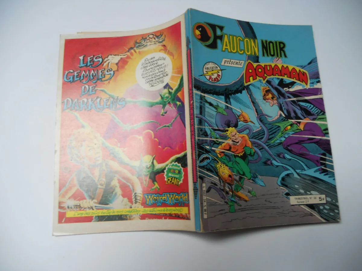 Faucon Noir N° 24 ( Mars 1982 ) Atom + Aquaman + La Légion Des Super-Héros + Extensiman ( The Elongated Man ) :  TBE