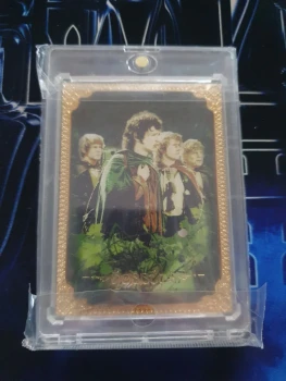 LOTR CardFun Plaque métal doré Frodon/Sam/Merry/Pippin