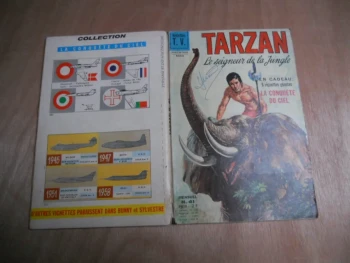 Tarzan, Le Seigneur De La Jungle  N°41  ( 1er Août 1971 )  Cadeau 6 Vignettes Géantes " La Conquête Du Ciel "
