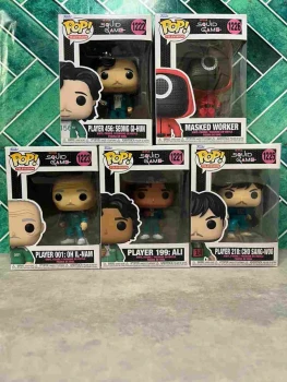 Funko pop : lot de 5 pop - squid game : 1221 / 1222 / 1223 / 1225 / 1226 player 01 - 199 - 218 - 456