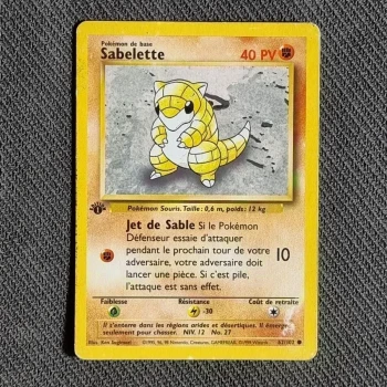 Carte pokemon Sabelette 62/102 éd1 - Set de base (1999)