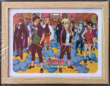 Goodies Manga Boruto Naruto Next Generations Plaque Métallique + Cadre Kana
