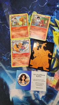 Lot 3 cartes Pokémon – Salamèche, Reptincel, Dracaufeu 🔥