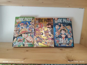 One Piece Lot 3 Data Books Green Yellow Blue Deep – Glénat – Eiichiro Oda