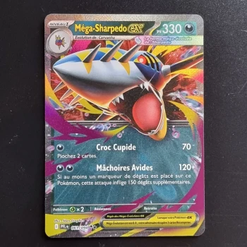 Carte Pokémon Méga-Sharpedo ex 061/094 - ME02 - Flammes Fantasmagoriques (2025)