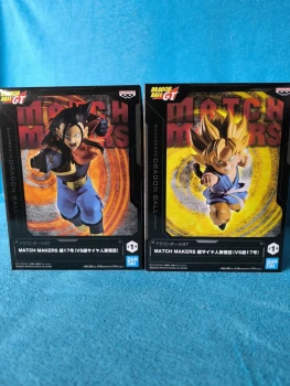 Match Makers Super Android 17 & Son Goku Super Saiyan – Dragon Ball GT – Banpresto / Bandai Spirits – Import Japon – Neuf (Lot de 2)