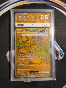 Carte Pokémon Pikachu EX Gold (179/131) Évolutions Prismatiques - Pure Grading 9,5