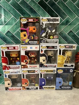 Funko pop : lot de 10 pop - studio marvel / DC : ( 1233 / 1144 / 1097 / 1030 / 676 / 651 / 401 / 381 / 90 et 46 )