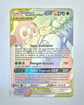 Carte Pokémon Brindibou et Noadkoko d'Alola GX - 237/236 - Full Art - Soleil et Lune Harmonie des Esprits - Ultra Rare Secrète- Carte française