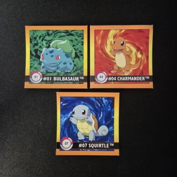 Stickers Pokemon : Starters 1ère Génération - Série 1