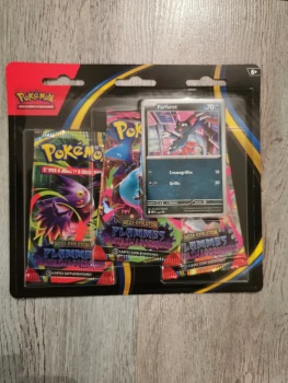 Pokémon : Blister de Trois boosters Méga-Évolution – Flammes Fantasmagoriques – Farfuret du JCC Pokémon 🇨🇵