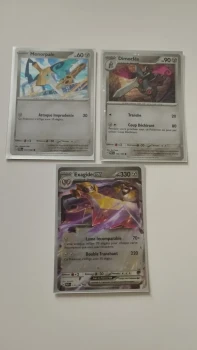 Trio de Cartes Pokémon Promo Monorpale Holo, Dimoclès Holo et Exagide Ex du coffret Exagide Ex