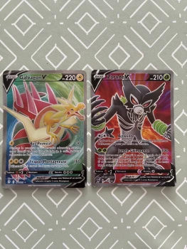 Carte Pokémon de Galvagon et Zarude V full art