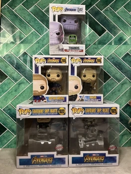 Funko pop : lot de 5 pop - avengers infinity war / end game ( numero : 286 / 288 / 592 / 1022 / 1025 )