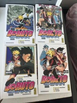 Les 4 premiers tomes du manga « Boruto »