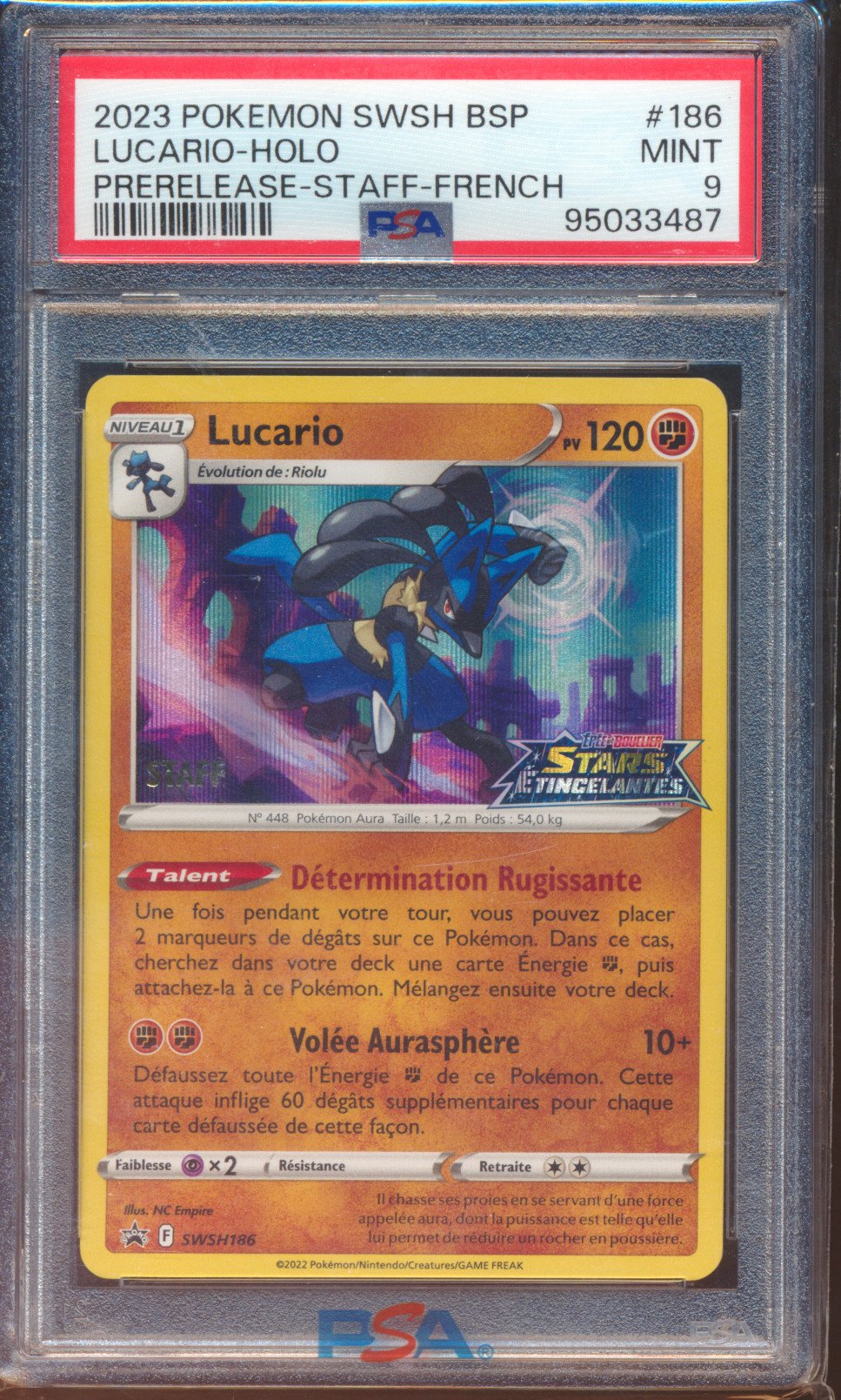Lucario Holo Prerelease STAFF