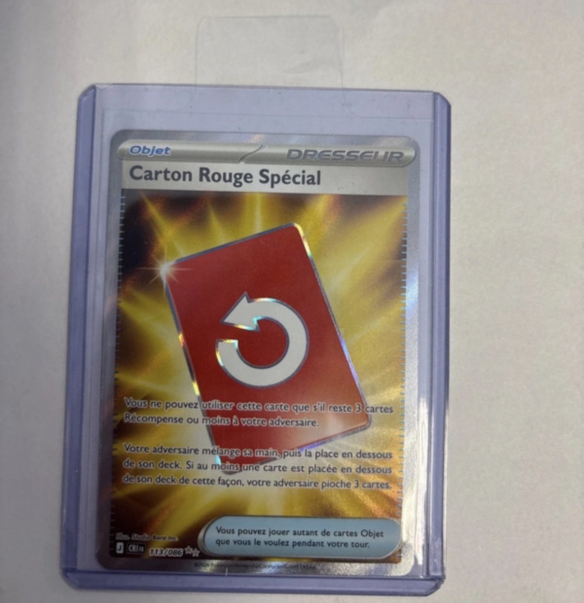 Carte Pokémon - Carton Rouge Spécial 113/086