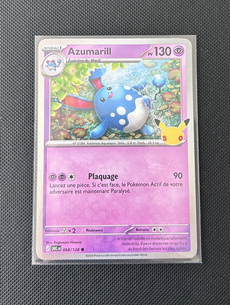 Carte Pokémon - Azumarill 68/128 - Holo - 30ème Anniversaire