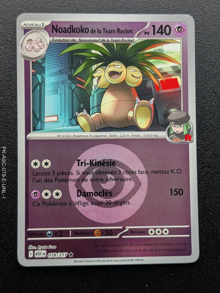 Carte pokemon Noadkoko 078/217 rev. Energie - ME2.5 - Héros Transcendants (2026)