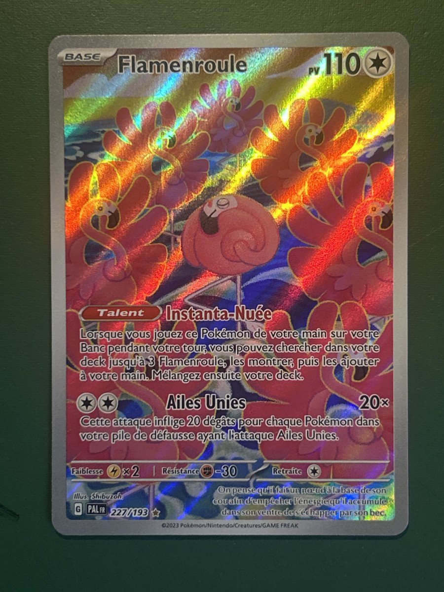 Lot de 4 AR Mega évolution-Évolutions à paldea : Silvallié/Flamenroule/Oratoria/Sinistrail carte Pokémon