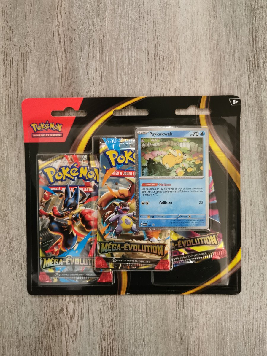 Tripack Pokémon 3 Boosters Méga Évolution- Psykokwak Neuf Non Déballé