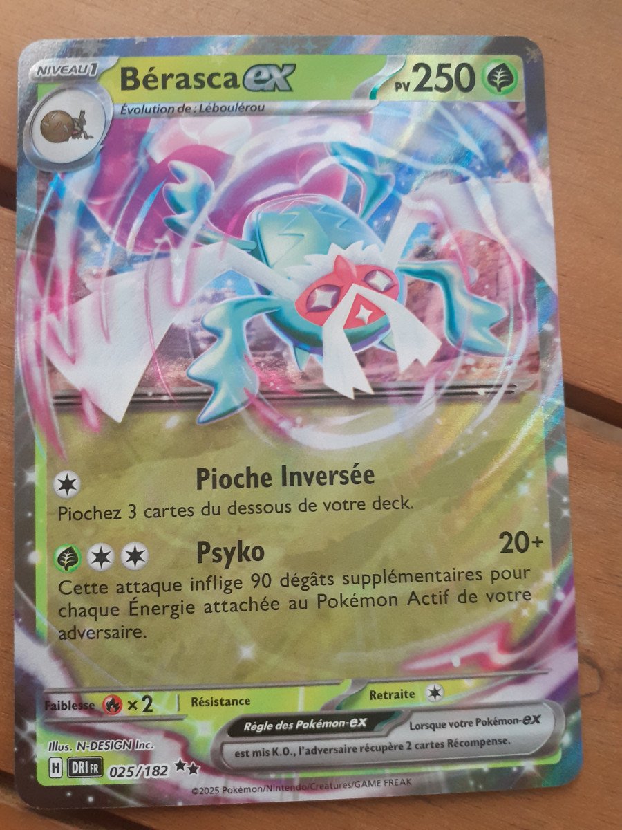 Carte Pokémon Bérasca EX 025/182 EV10 Rivalités destinées - Neuve