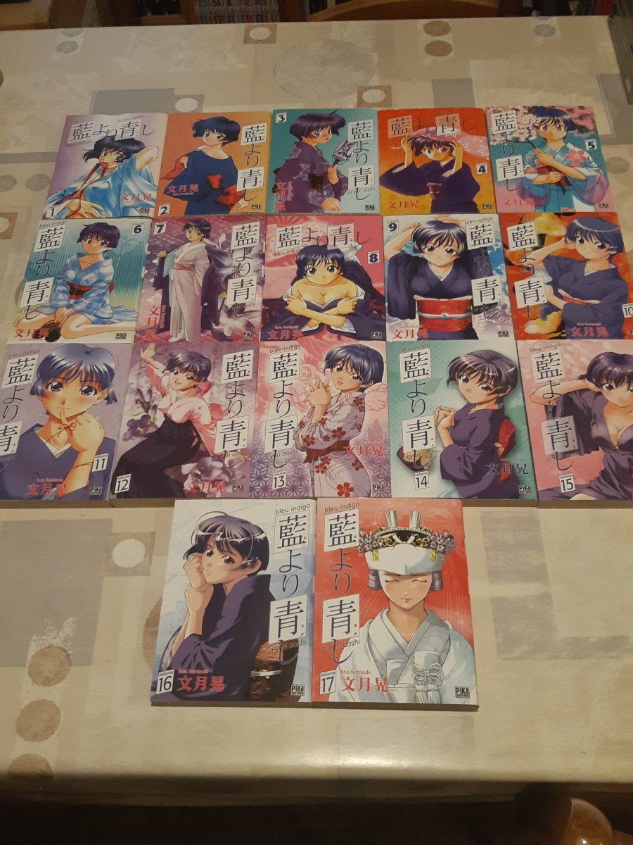 Lot 17 mangas - Bleu indigo - intégrale 17 tomes - Pika