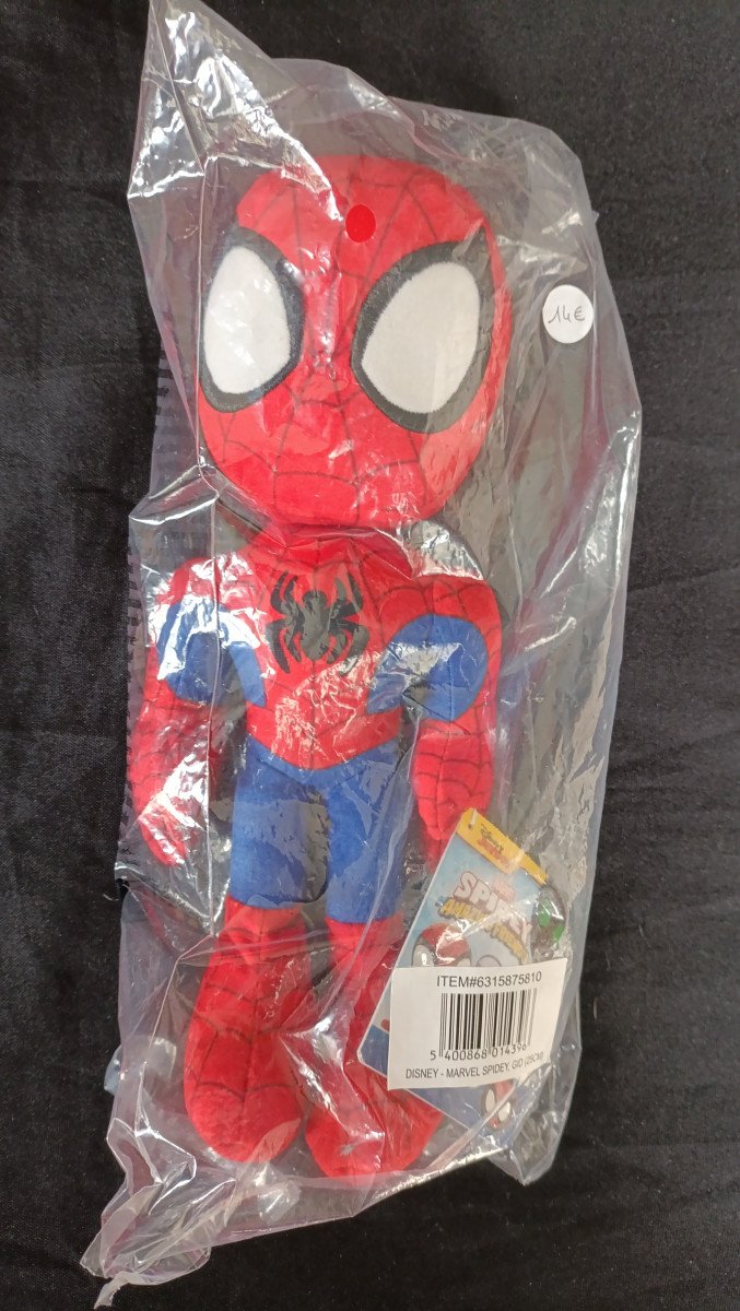 Peluche Spider-Man Marvel 25 cm – Yeux phosphorescents – Cadeau Super-Héros