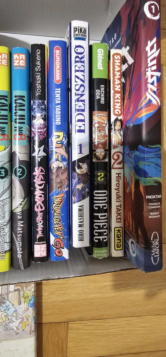 Lot de 26 mangas – Naruto, One Piece, L’Attaque des Titans, Fairy Tail, Kaiju, Instinct