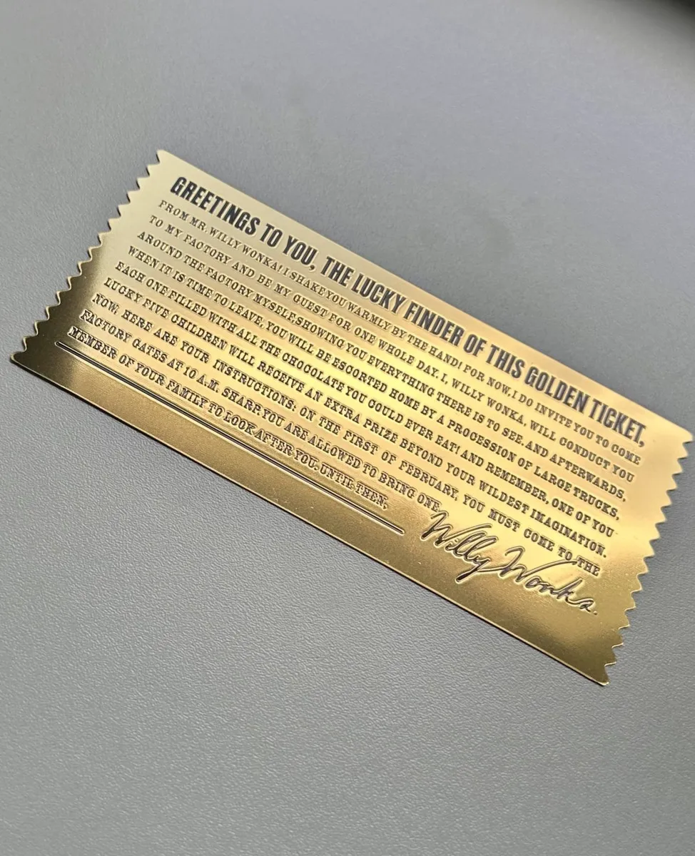 Ticket d'or Charlie et la chocolaterie