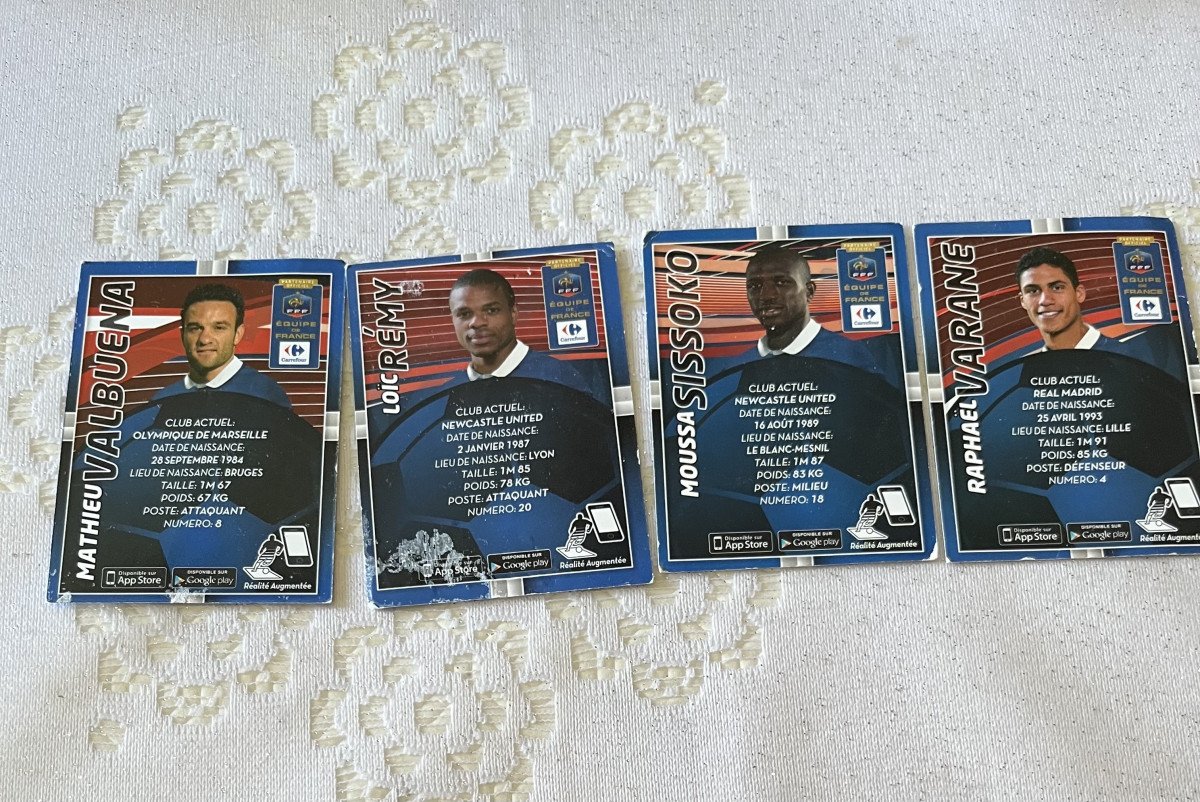 Lot de 4 cartes Collectors Carrefour de l’équipe de France 2014