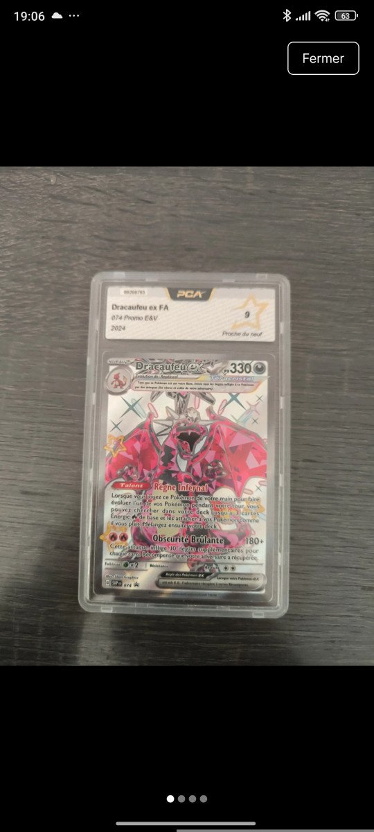 carte Pokémon Dracaufeu ex FA (Full Art) référence 074