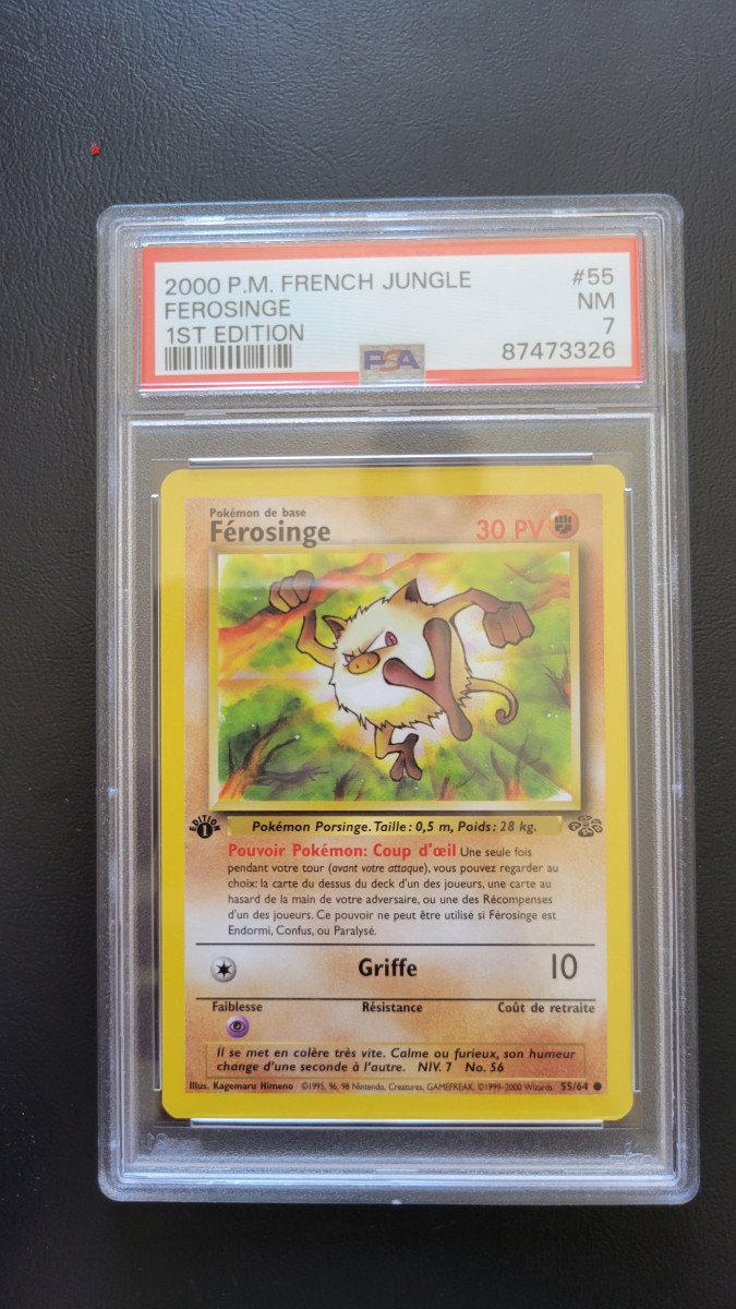 Pokémon PSA 7 Ferosinge 55/64 Édition 1 NM 🤩 Jungle PCA CCC