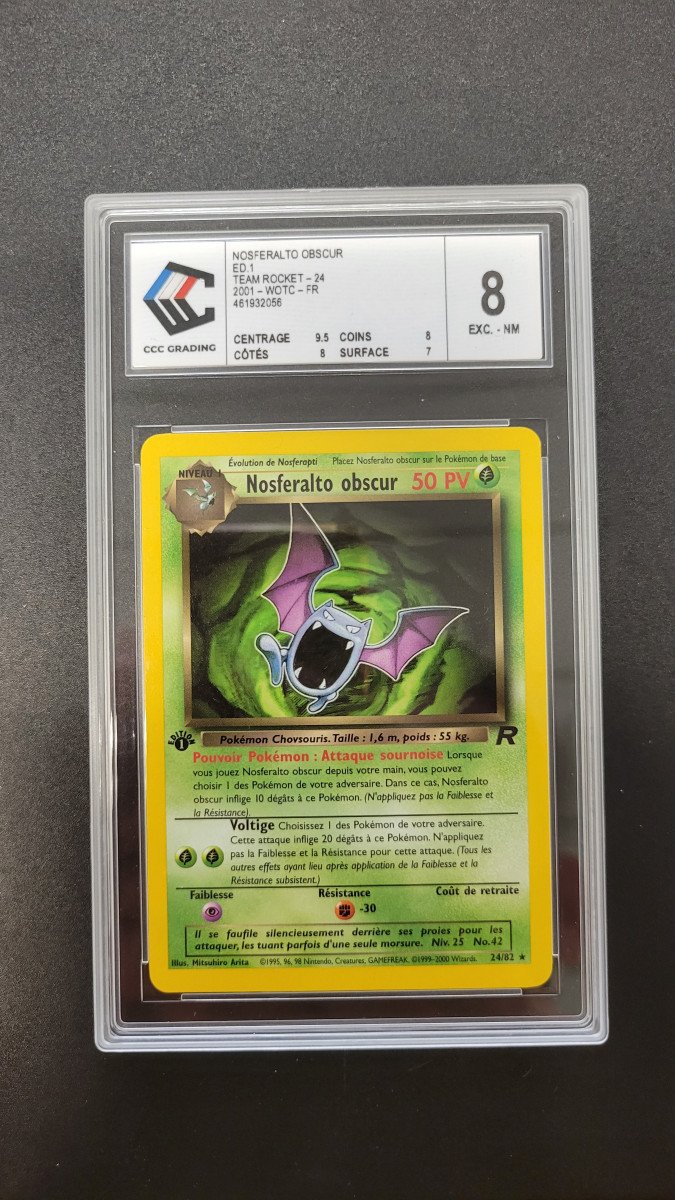 Pokémon CCC 8 Nosferalto Obscur 24/82 Édition 1 NM MT 🤩 Rocket PCA PSA