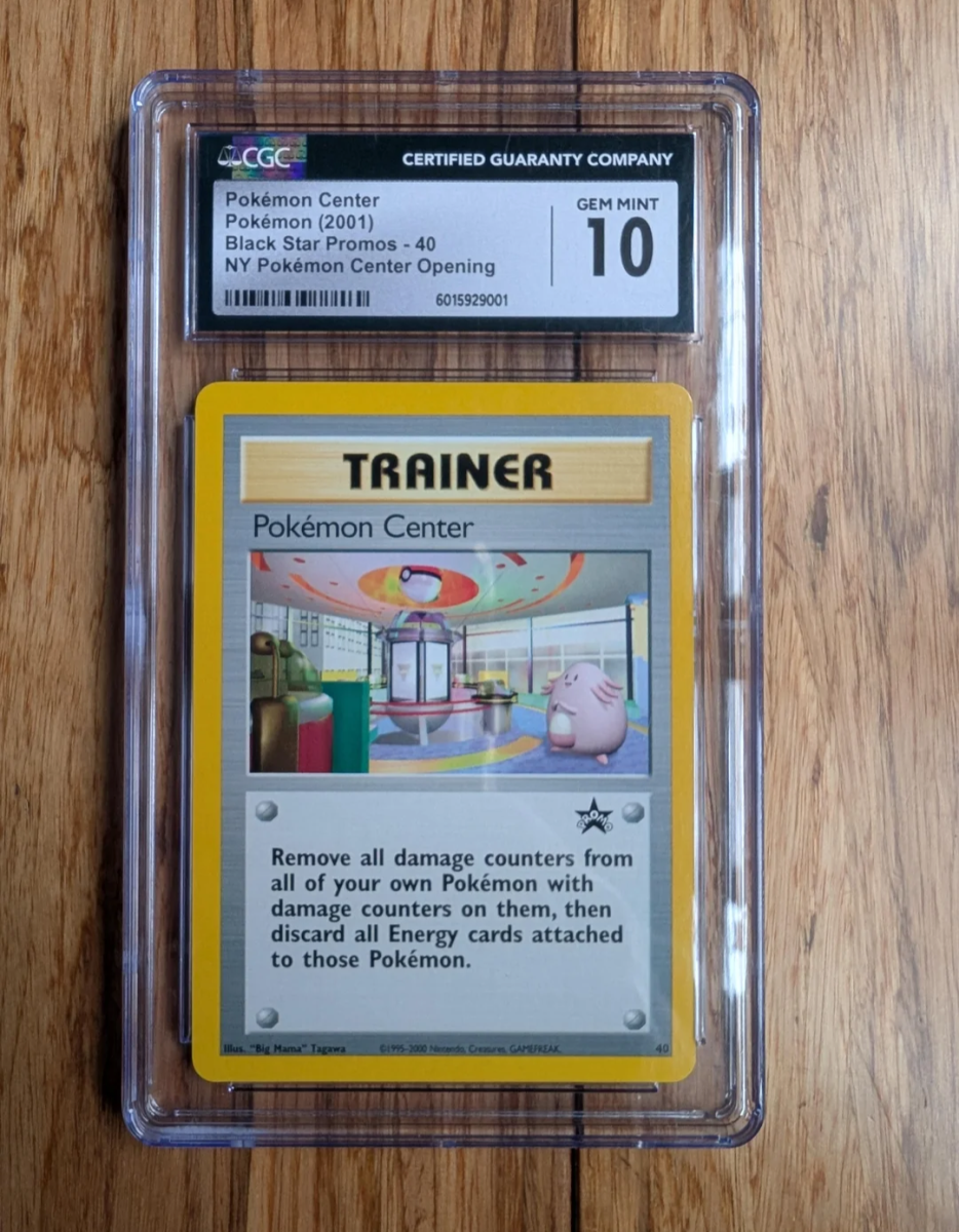 Carte promotionnelle « Black Star » Pokémon Center n° 40 de 2001 — Ouverture du Pokémon Center de New York — Gradée CGC Gem Mint 10.