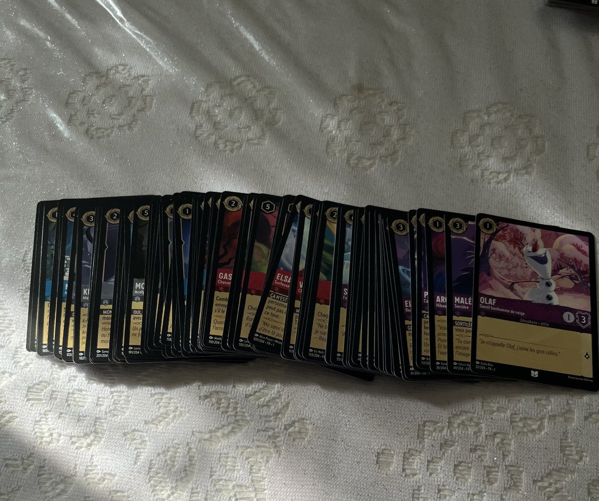 Lot de 100 cartes Lorcana chapitre 1 sans doublon neuf