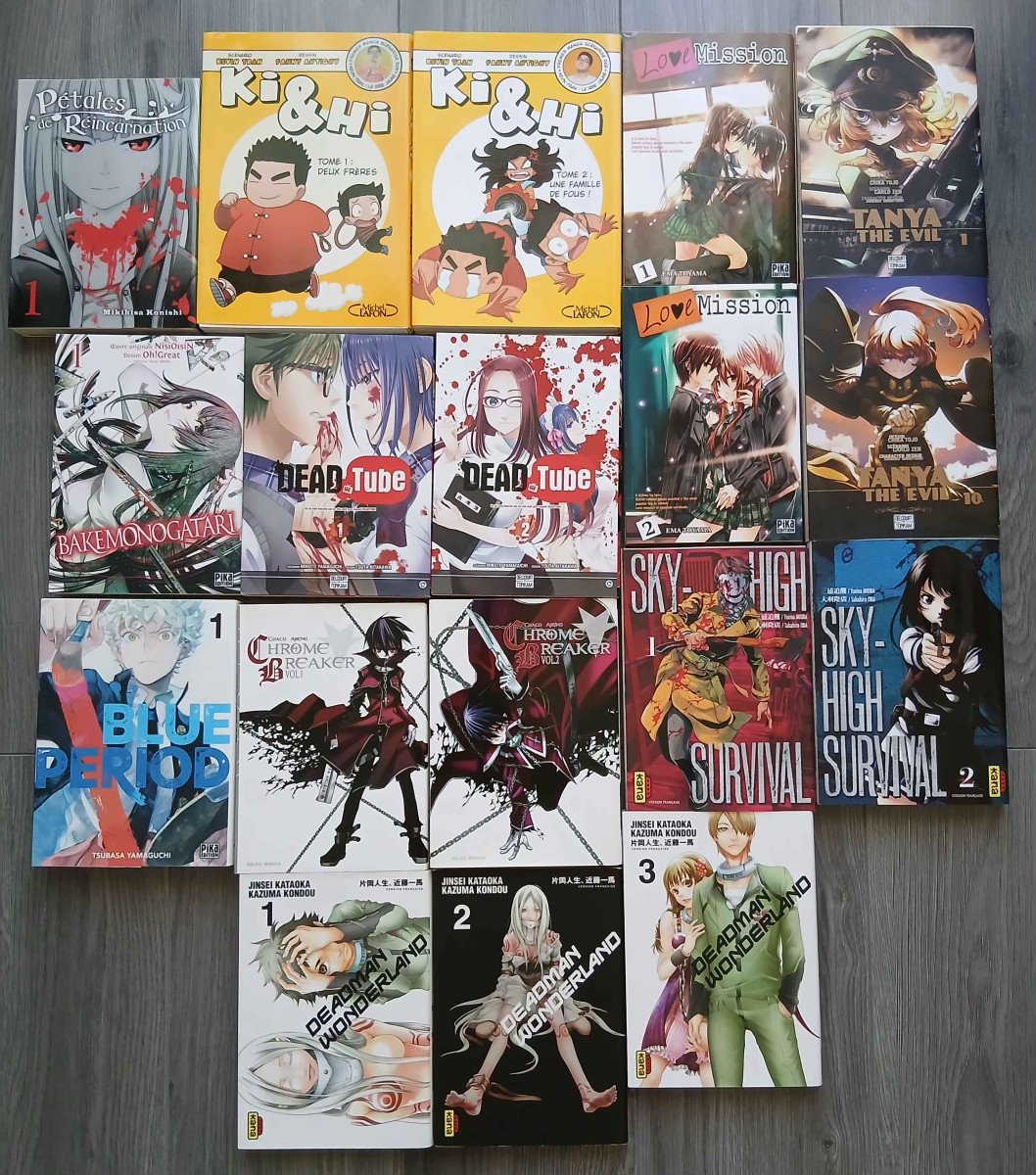 Lot de 18 mangas divers