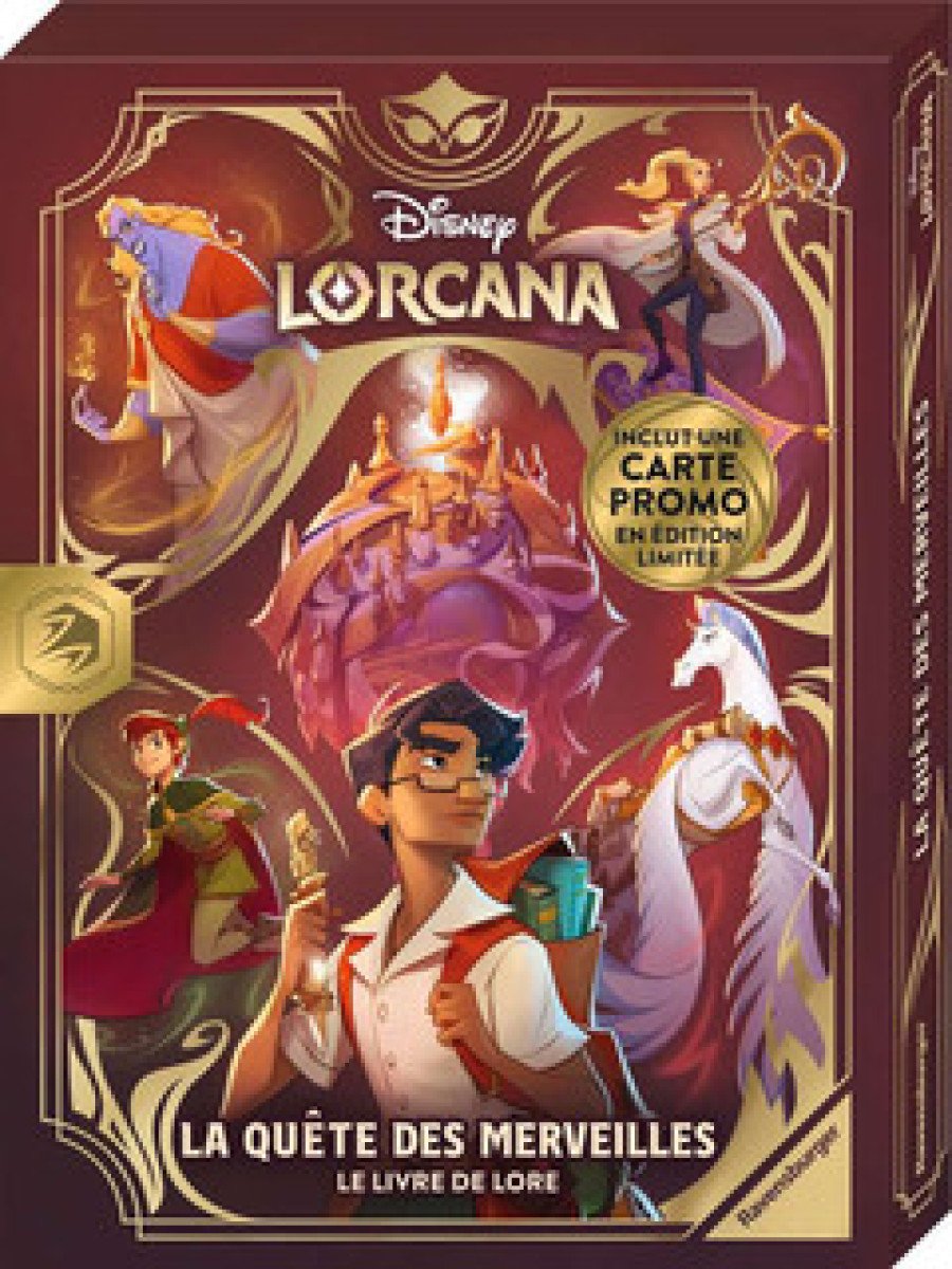 Disney Lorcana – La Quête Des Merveilles – Livre De Lore Avec Carte Promo Exclusive